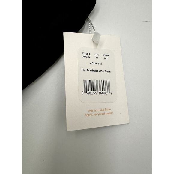 Andie Swim Marbella Modest One Piece Swimsuit Black Medium NWT Classic Chic - Picture 6 of 10